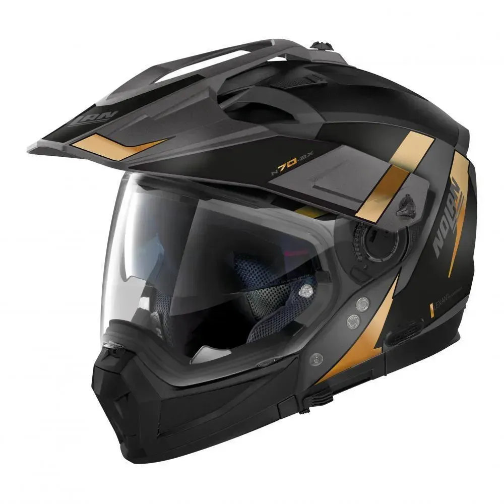 Мотошолом Nolan N70-2 X SKYFALL N-COM Black Gold XXL