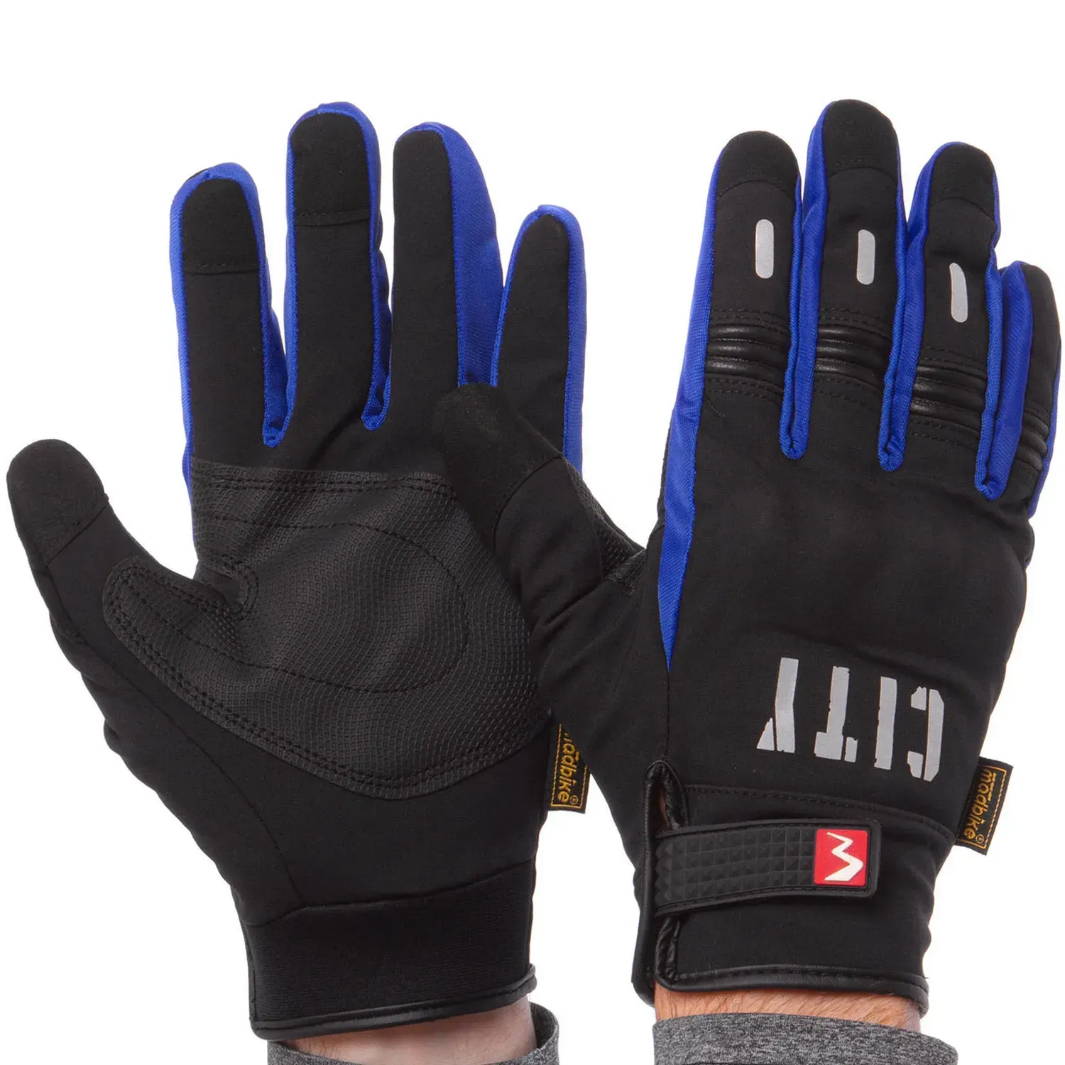 Моторукавички теплі Mad Bike City Black Blue L