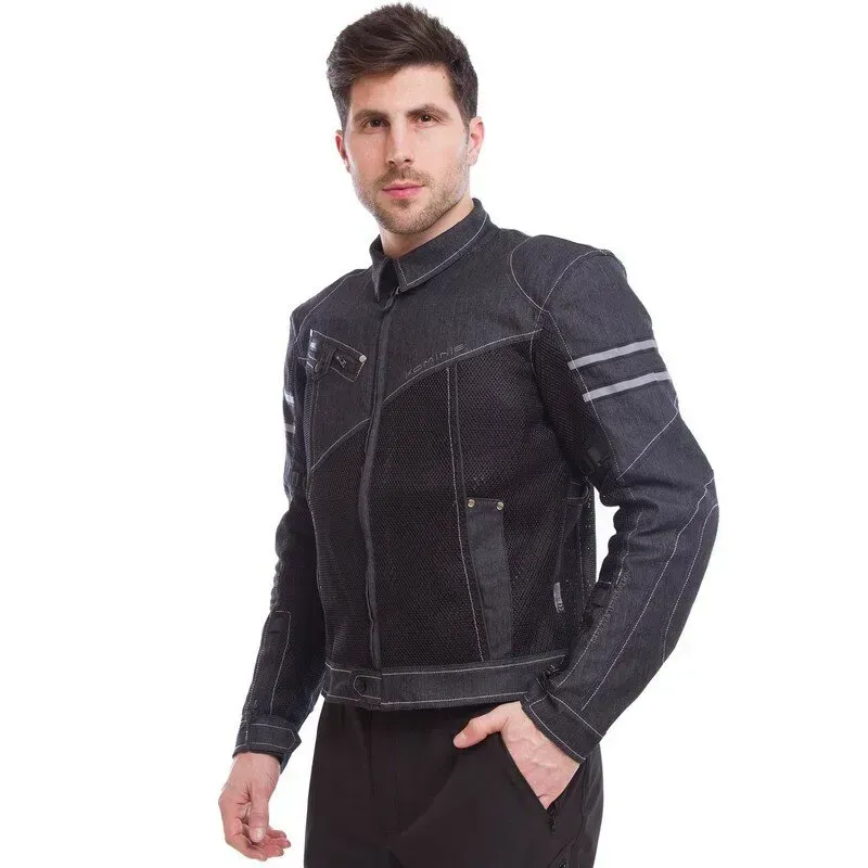 Мотокуртка джинс сітка Komine Black L