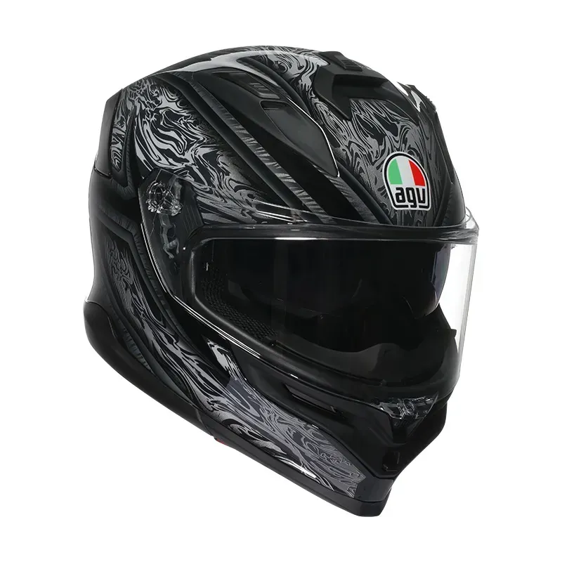 Мотошолом AGV K7 (E2206) DAMASCUS black/silver M