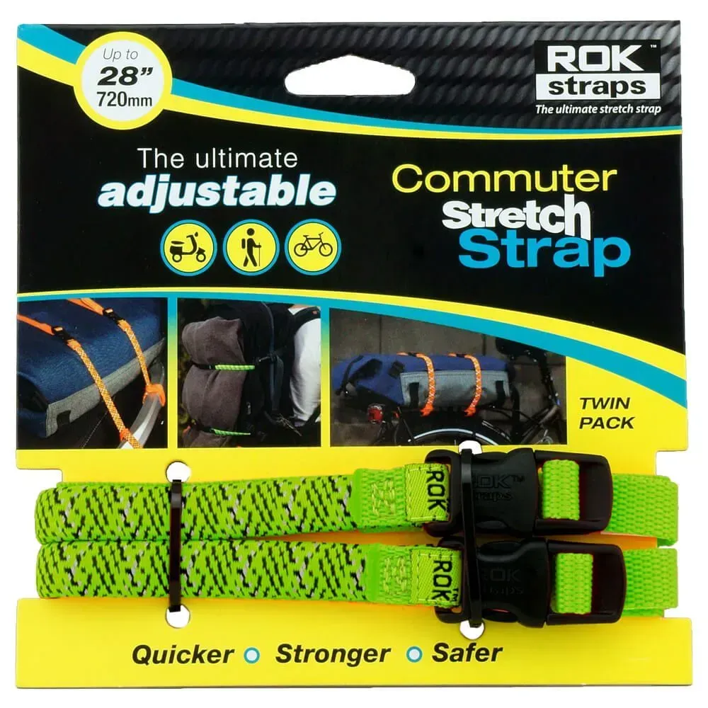 Ремені багажні Oxford ROK Straps LD 12mm Adj Green Reflective