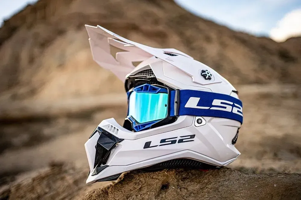 Маска кросова LS2 Aura Pro Goggle Black Blue with Iridium Visor