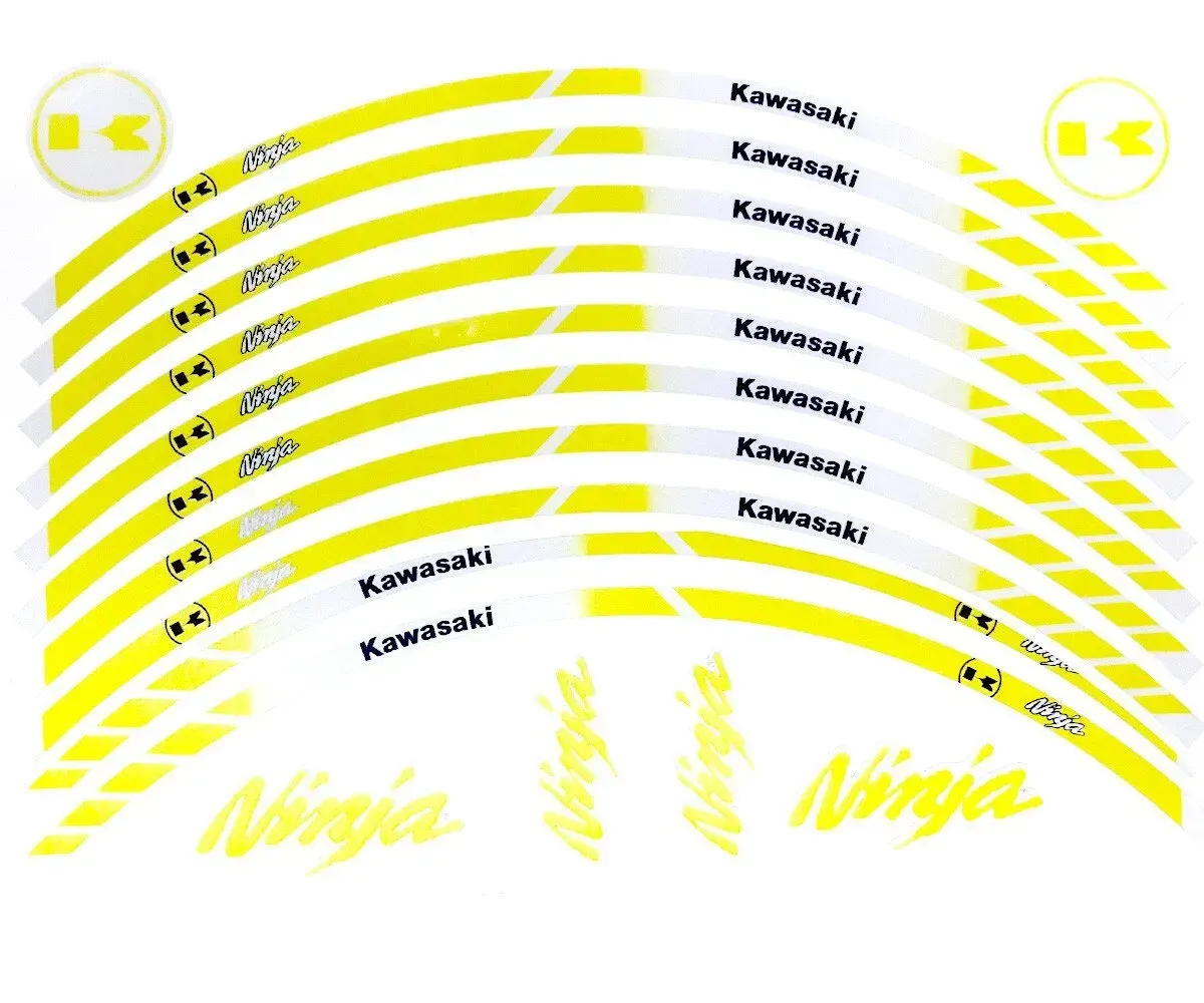 Наклейка на обід колеса Kawasaki Ninja Yellow