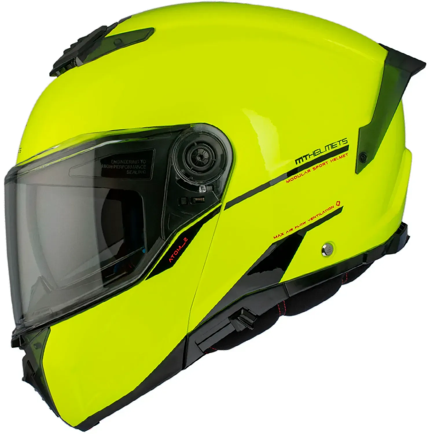 Мотошолом MT ATOM 2 SV Solid A3 Gloss Yellow XS