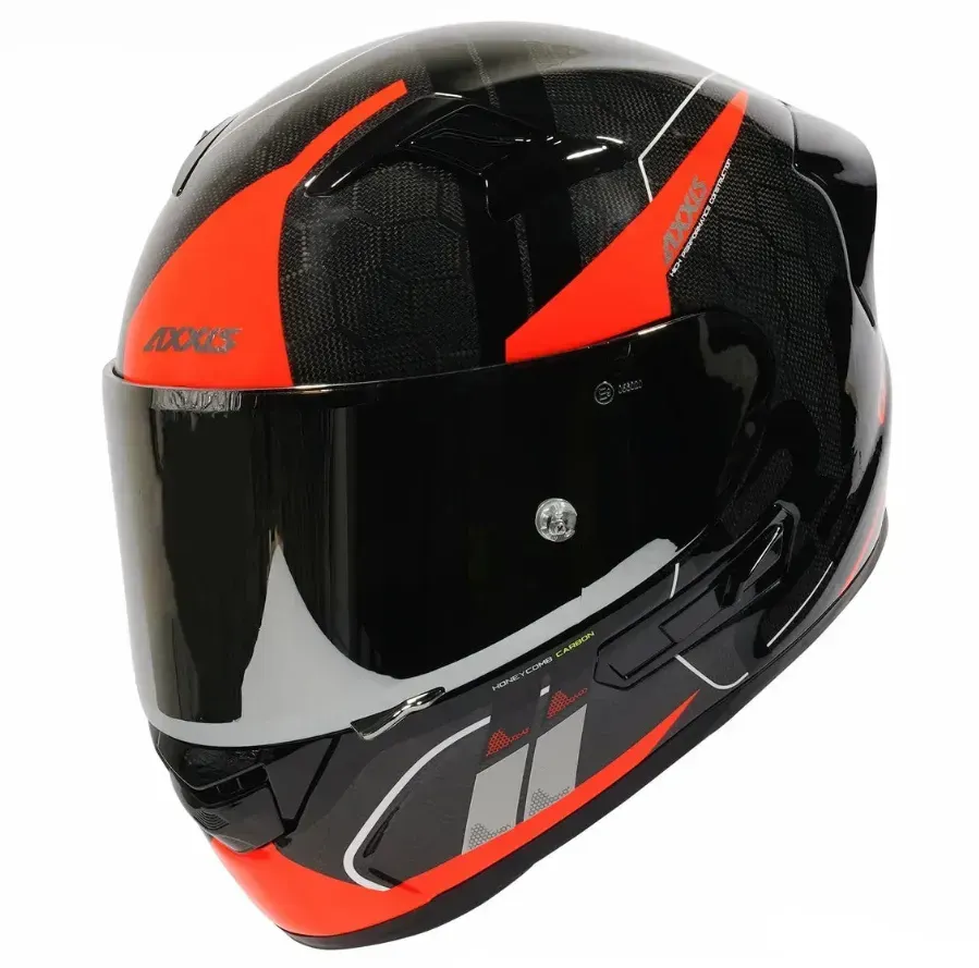 Мотошолом AXXIS RACER GP SV SPIKE A5 Carbone Gloss Pearl Red XL