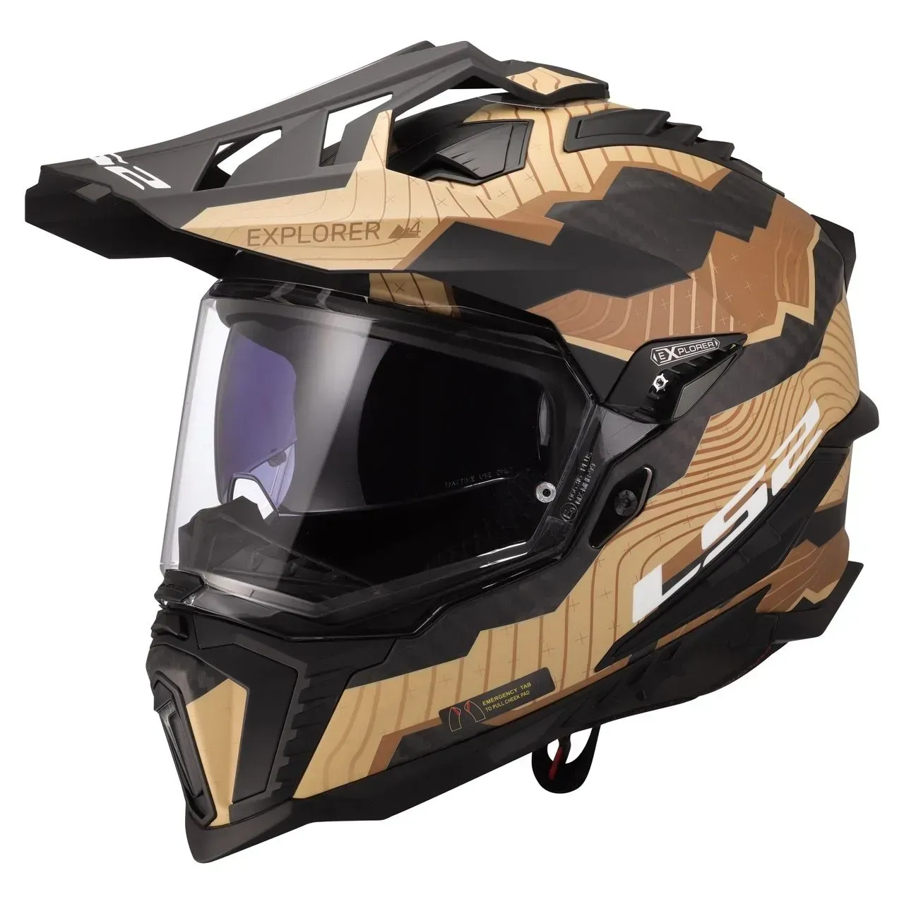 Мотошолом LS2 MX701 Explorer C Trick Brown Sand 3XL