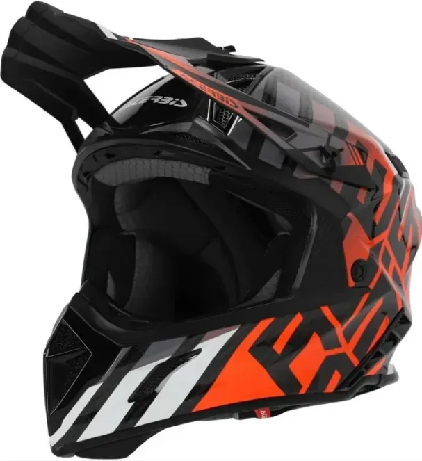 Мотошолом ACERBIS STEEL CARBON 2206 Black Orange Fluo M