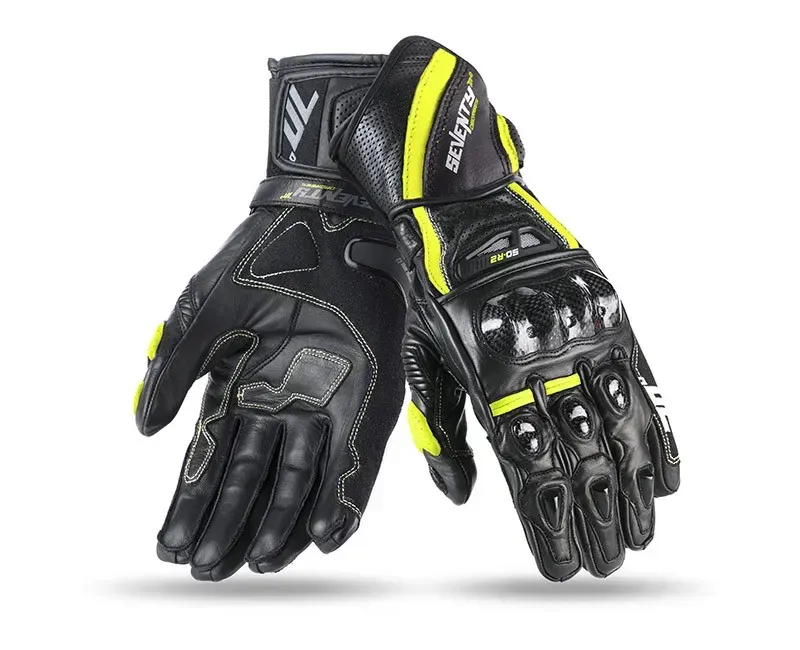 Моторукавички Seventy R2 Black Yellow L