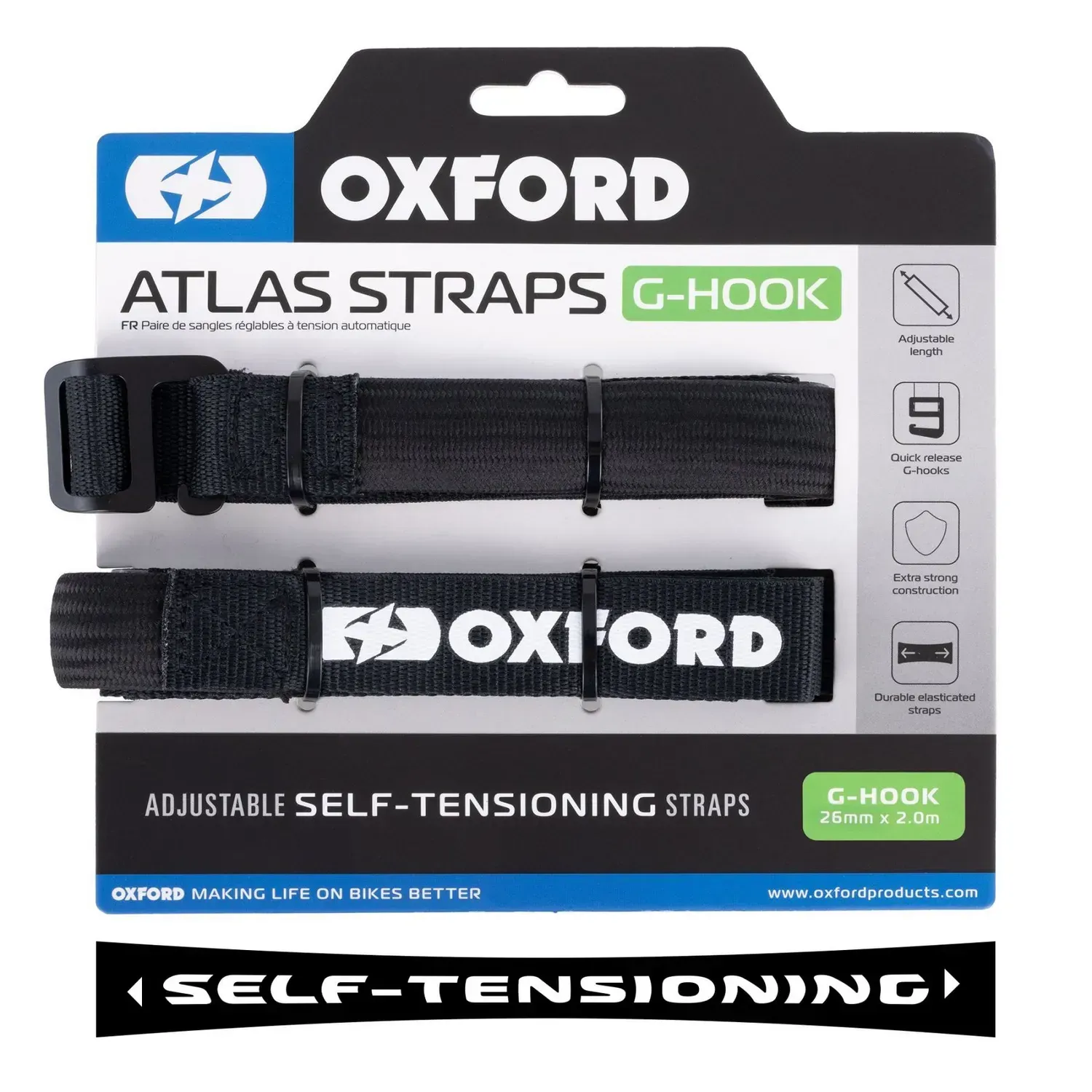 Ремені багажні Oxford Atlas G-Hook 26mm x 2M Black