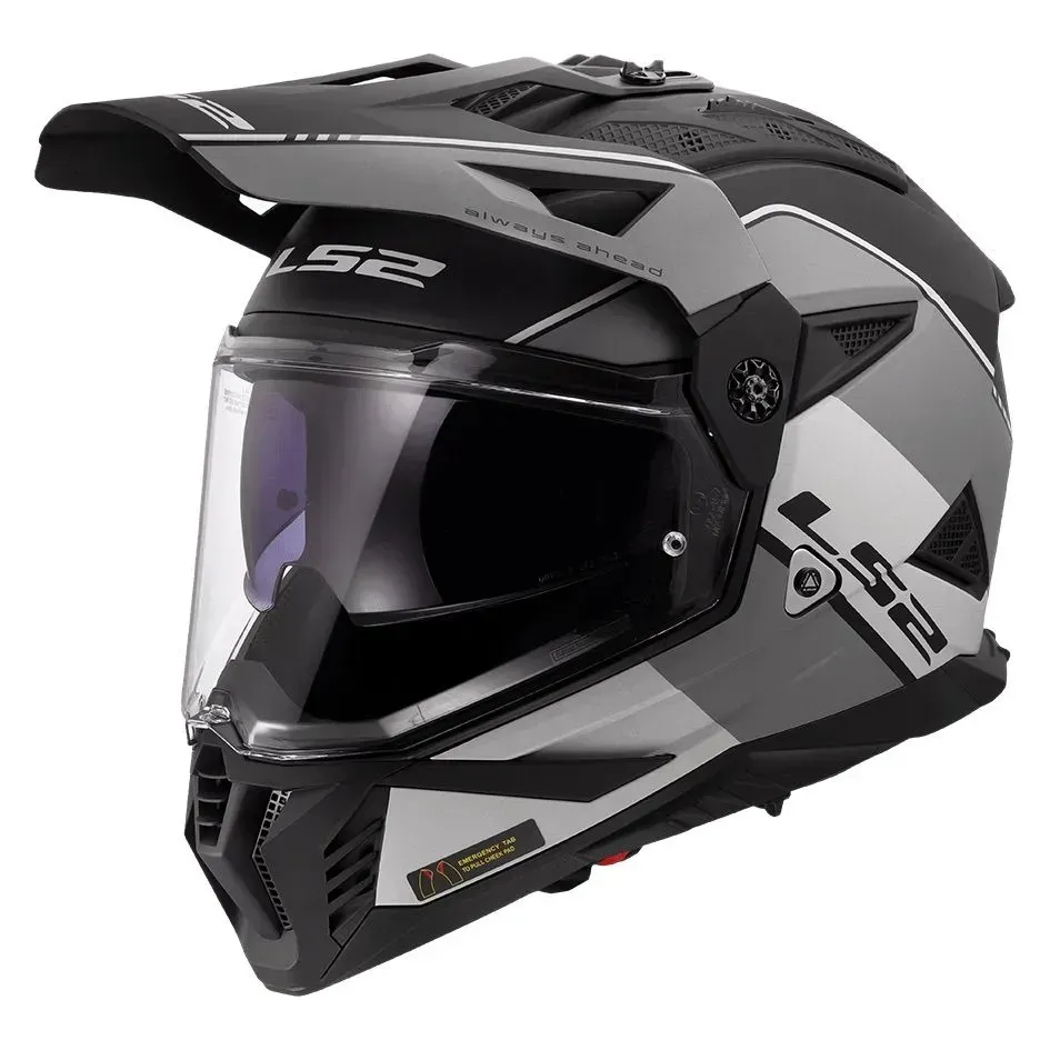 Мотошолом LS2 MX702 Pioneer 2 Rally Matt Gray Black 3XL