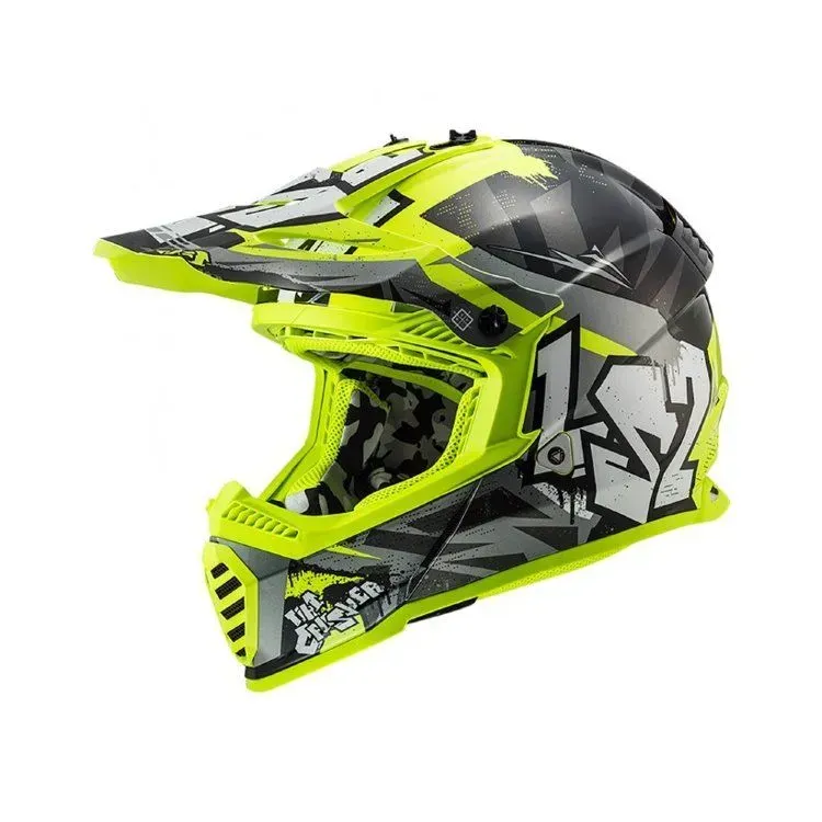 Мотошолом дитячий LS2 MX437 Fast 2 Mini Crusher Black Yellow YL