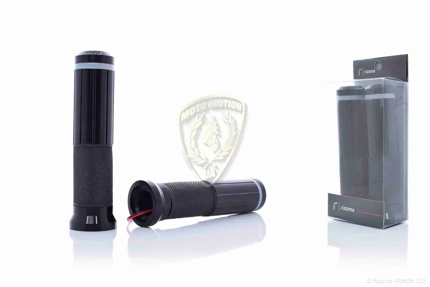 Гріпси Rizoma Black HP10 з білим габаритом