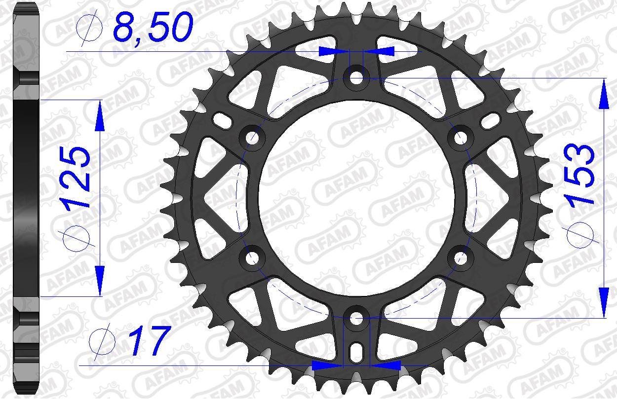Зірка AFAM 520 AL-Grooved Chainwheel - Honda [Gun Metal], 51z