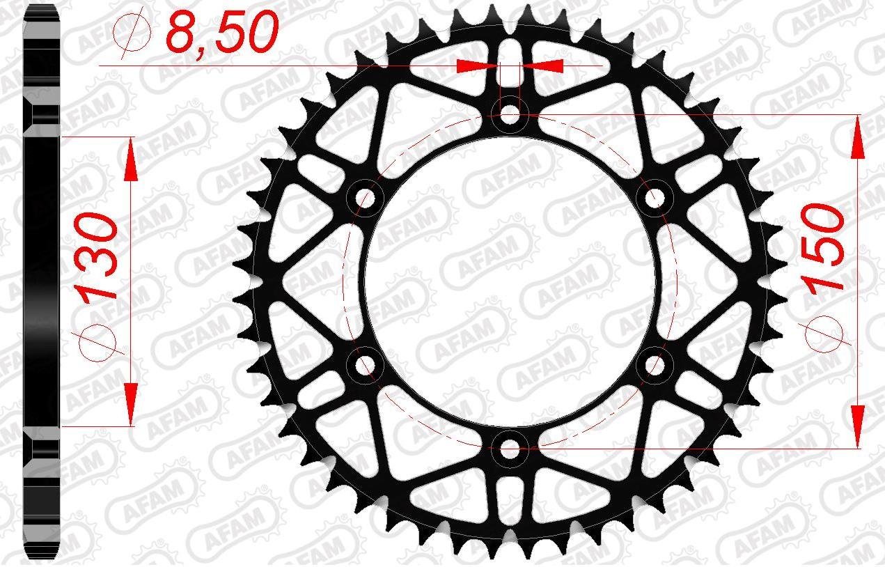 Зірка AFAM 520 SLK-Steel Chainwheel - Yamaha [Black], 48z