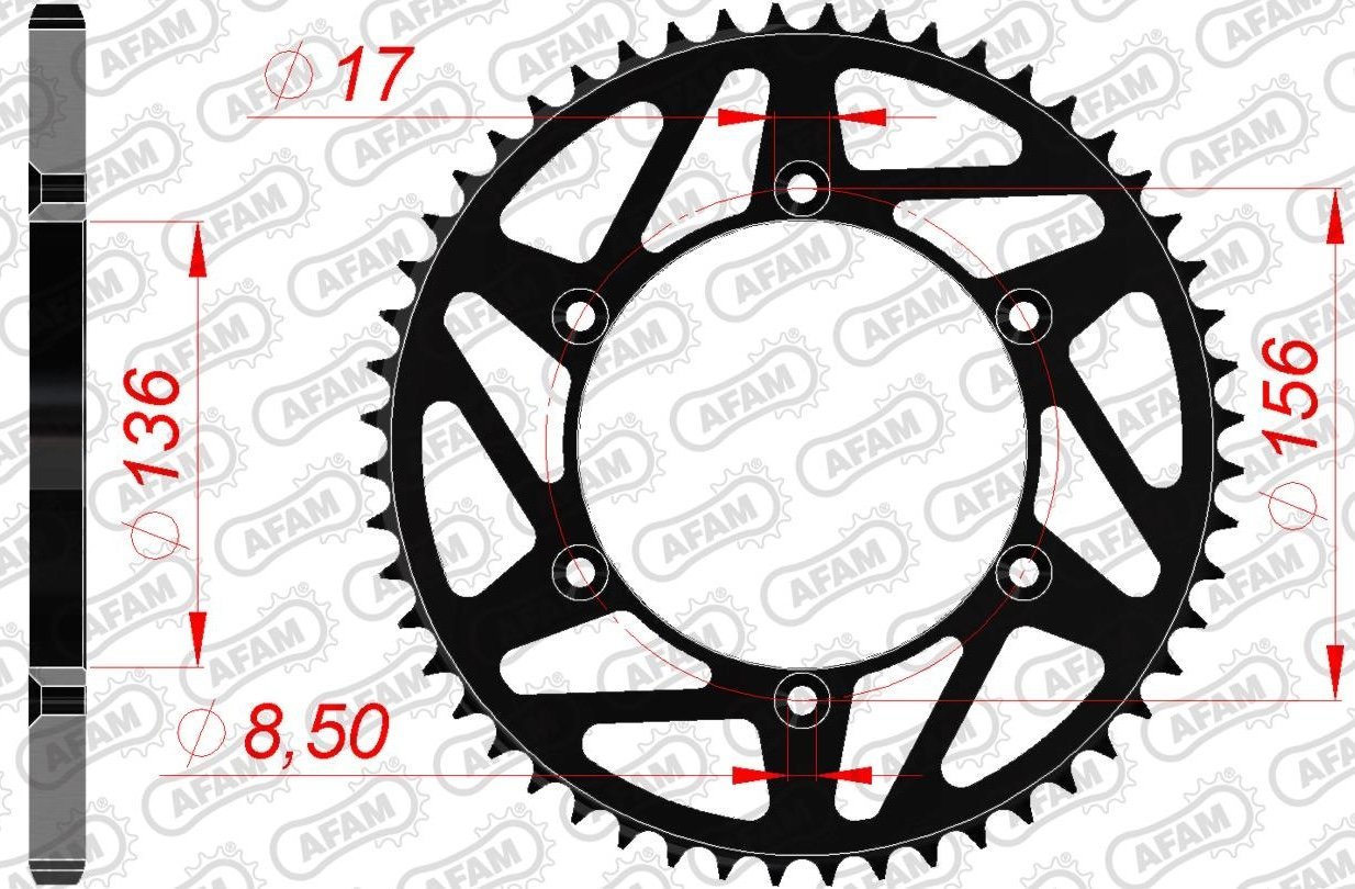 Зірка AFAM 520 K-Steel Chainwheel - Sherco [Black], 48z