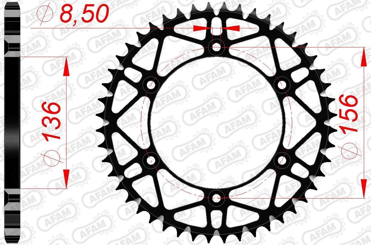 Зірка AFAM 520 SLK-Steel Chainwheel - Sherco [Black], 49z