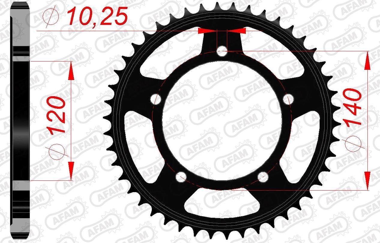 Зірка AFAM 525 Steel Chainwheel - Suzuki [Black], 41z