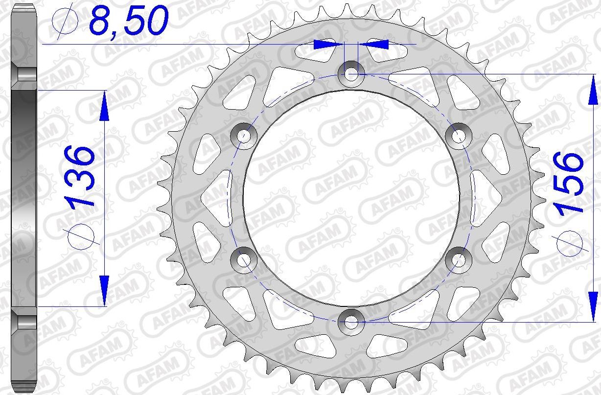 Зірка AFAM 520 Aluminium Chainwheel - Sherco [Silver], 42z