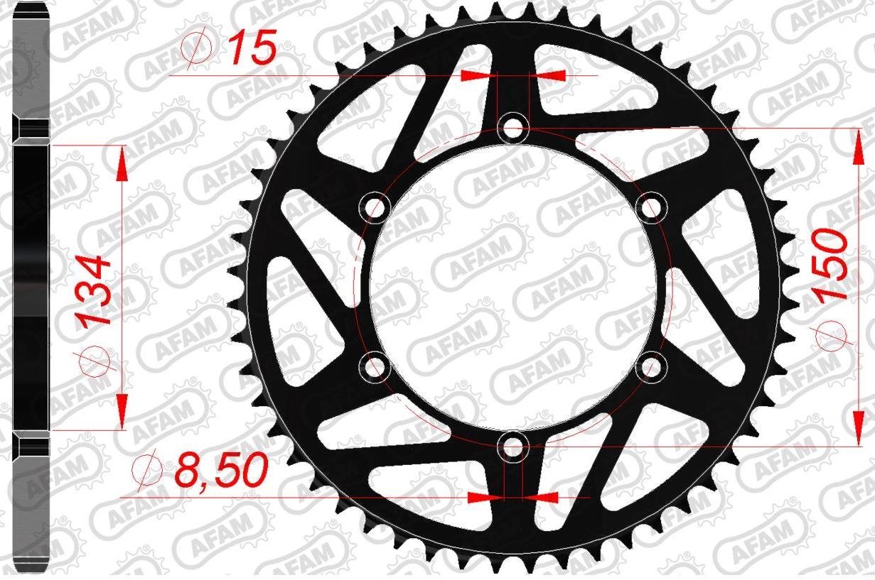 Зірка AFAM 520 K-Steel Chainwheel - Kawasaki [Black], 48z