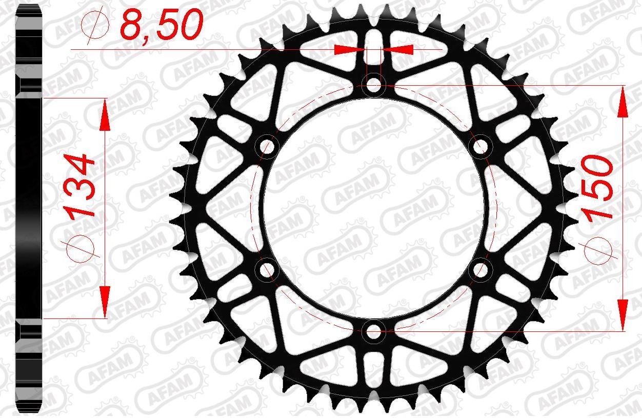 Зірка AFAM 520 SLK-Steel Chainwheel - Kawasaki [Black], 48z