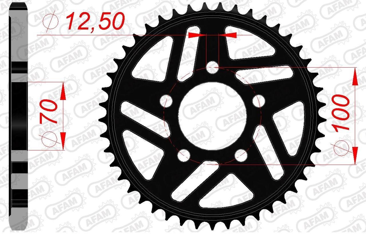 Зірка AFAM 525 Steel Chainwheel - BMW [Black], 45z