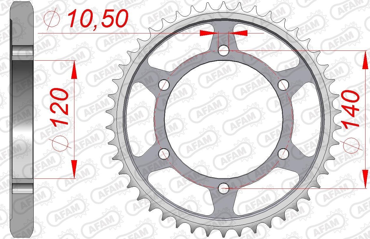 Зірка AFAM 530 Steel Chainwheel - Kawasaki [Silver], 38z