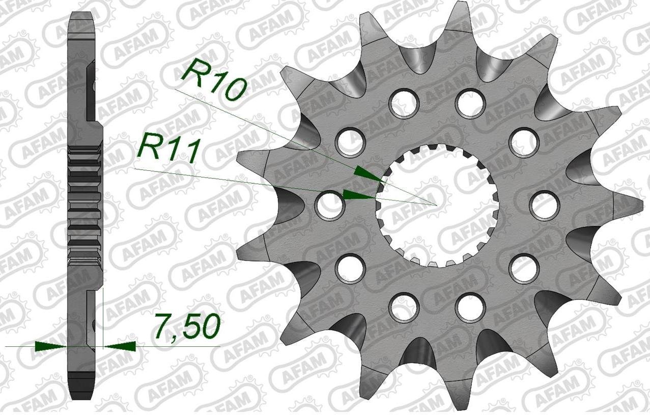 Зірка AFAM 520 Grooved Sprocket - Honda, 14z