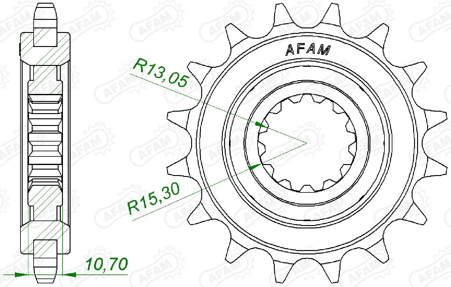 Зірка AFAM 525 Rubber Sprocket - Yamaha, 16z