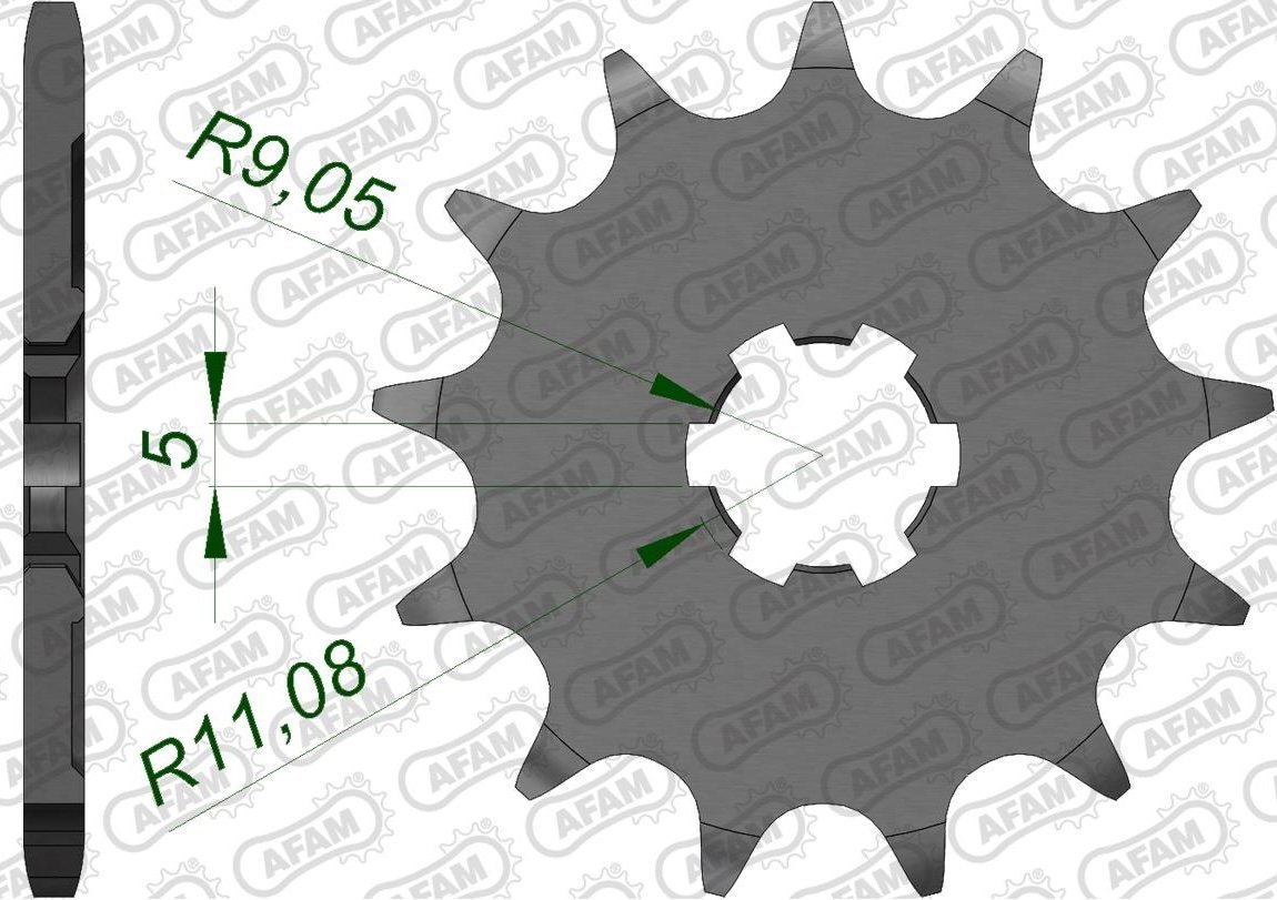 Зірка AFAM 520 Sprocket - Kawasaki, 12z