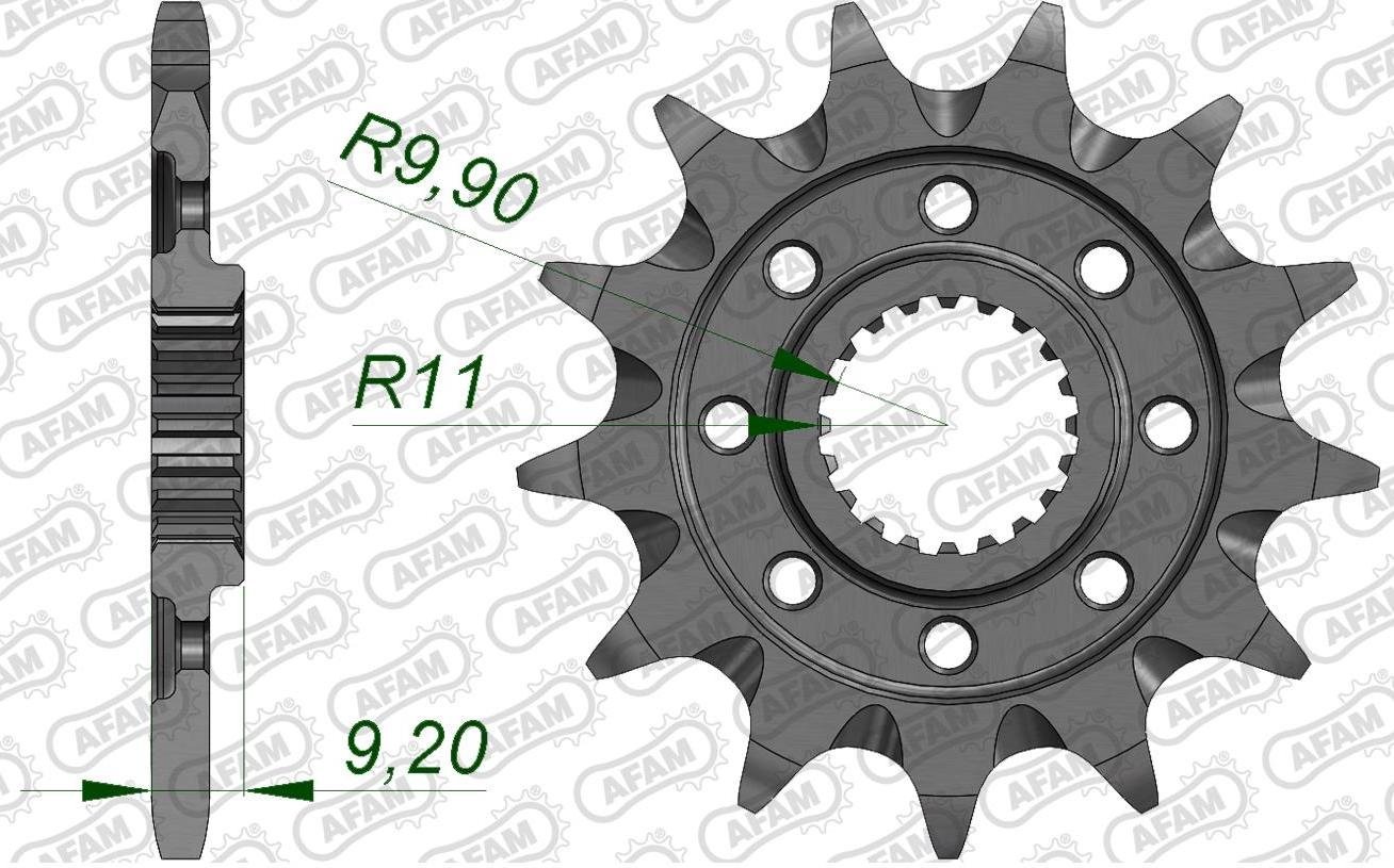 Зірка AFAM 520 Grooved Sprocket - Kawasaki, 14z