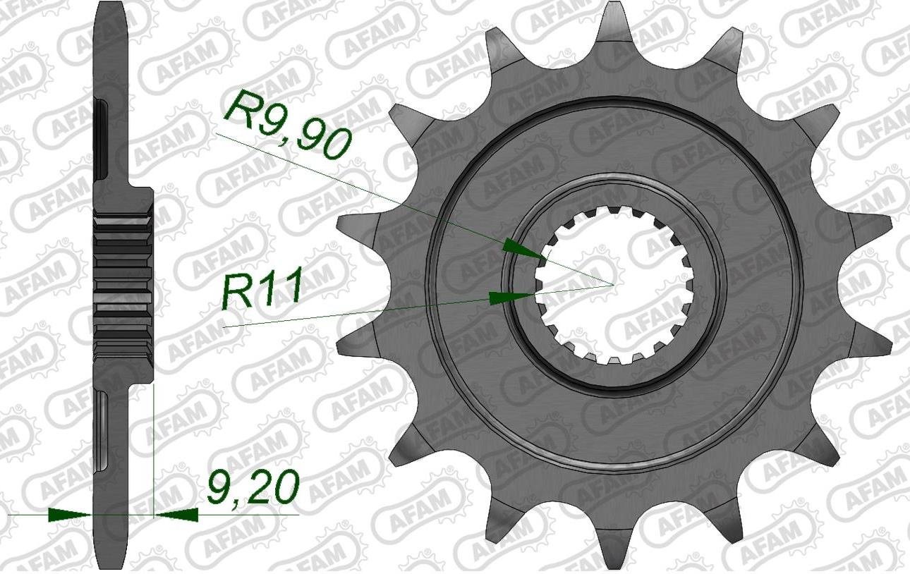 Зірка AFAM 520 Sprocket - Kawasaki, 13z