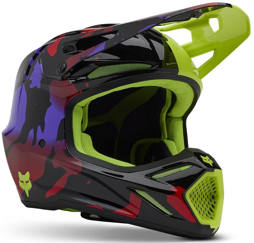 Шолом FOX V3 Helmet - THROTTLE [Flo Yellow]
