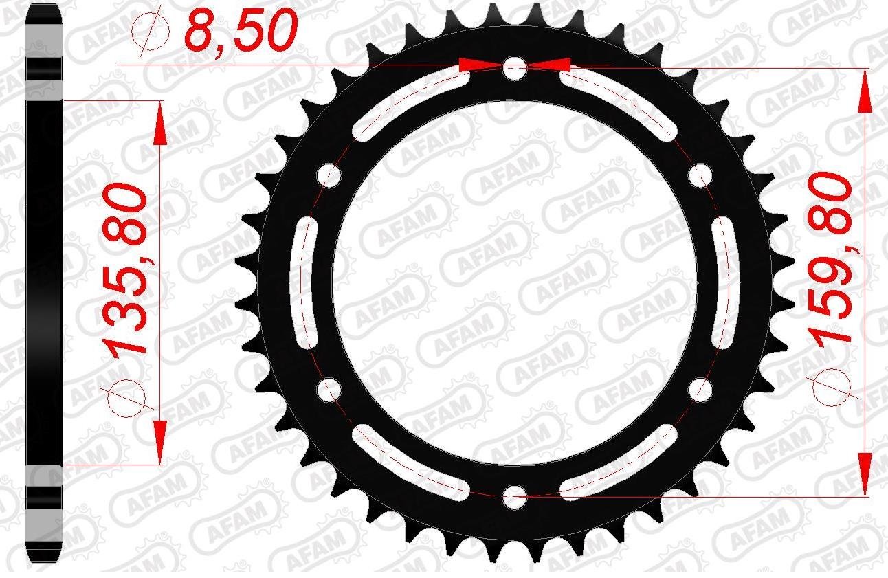 Зірка AFAM 520 Steel Chainwheel - BMW [Black], 40z