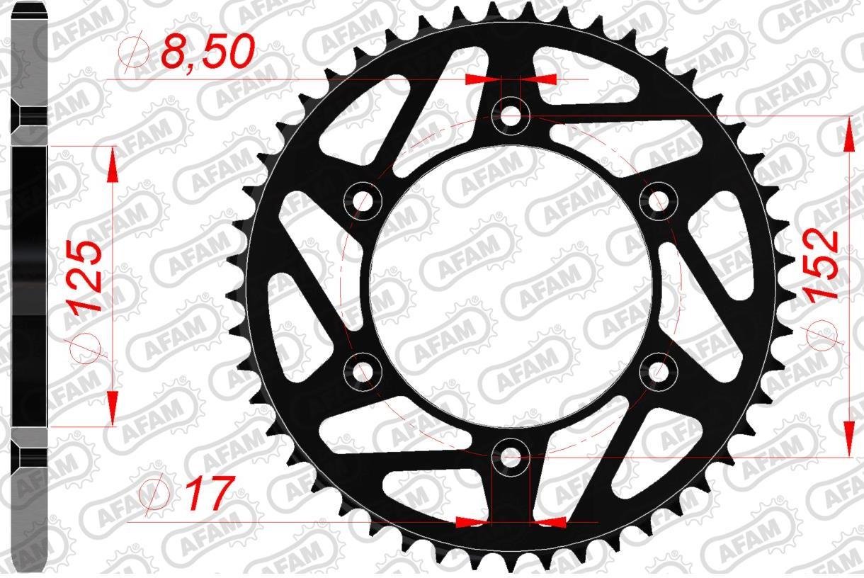 Зірка AFAM 520 K-Steel Chainwheel - Beta [Black], 48z
