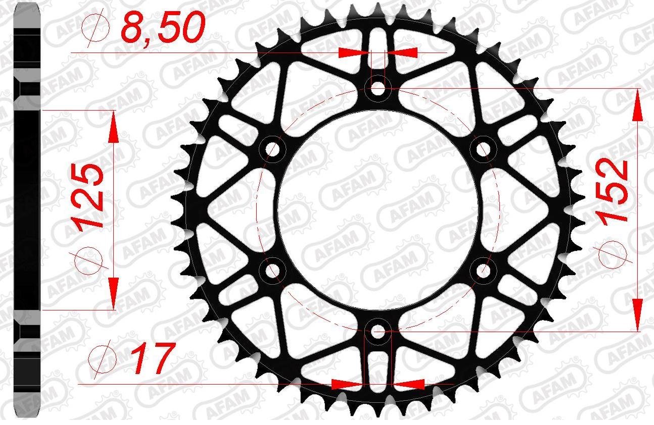 Зірка AFAM 520 SLK-Steel Chainwheel - Beta [Black], 48z