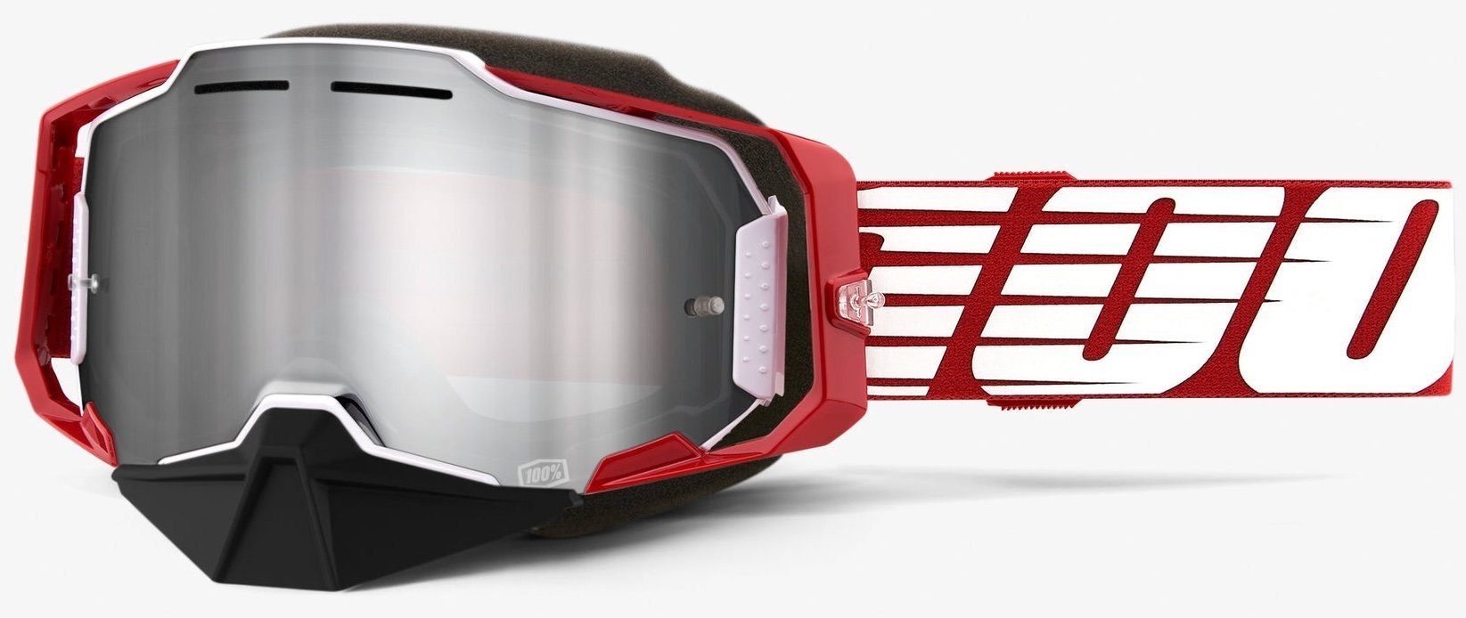 Окуляри 100% ARMEGA Snowmobile Goggle [Oversized Deep Red], Dual Mirror Silver Lens