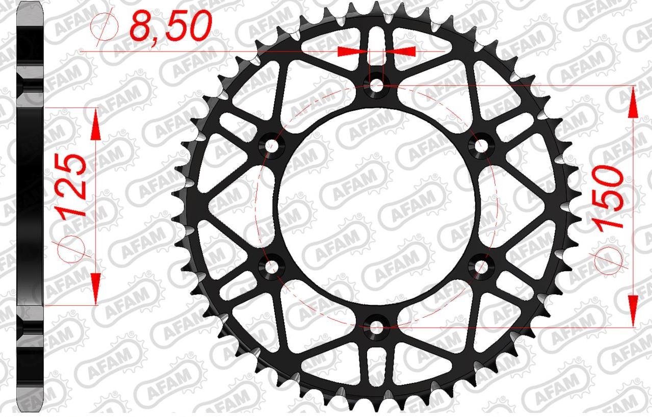 Зірка AFAM 520 SLK-Steel Chainwheel - KTM [Black], 50z