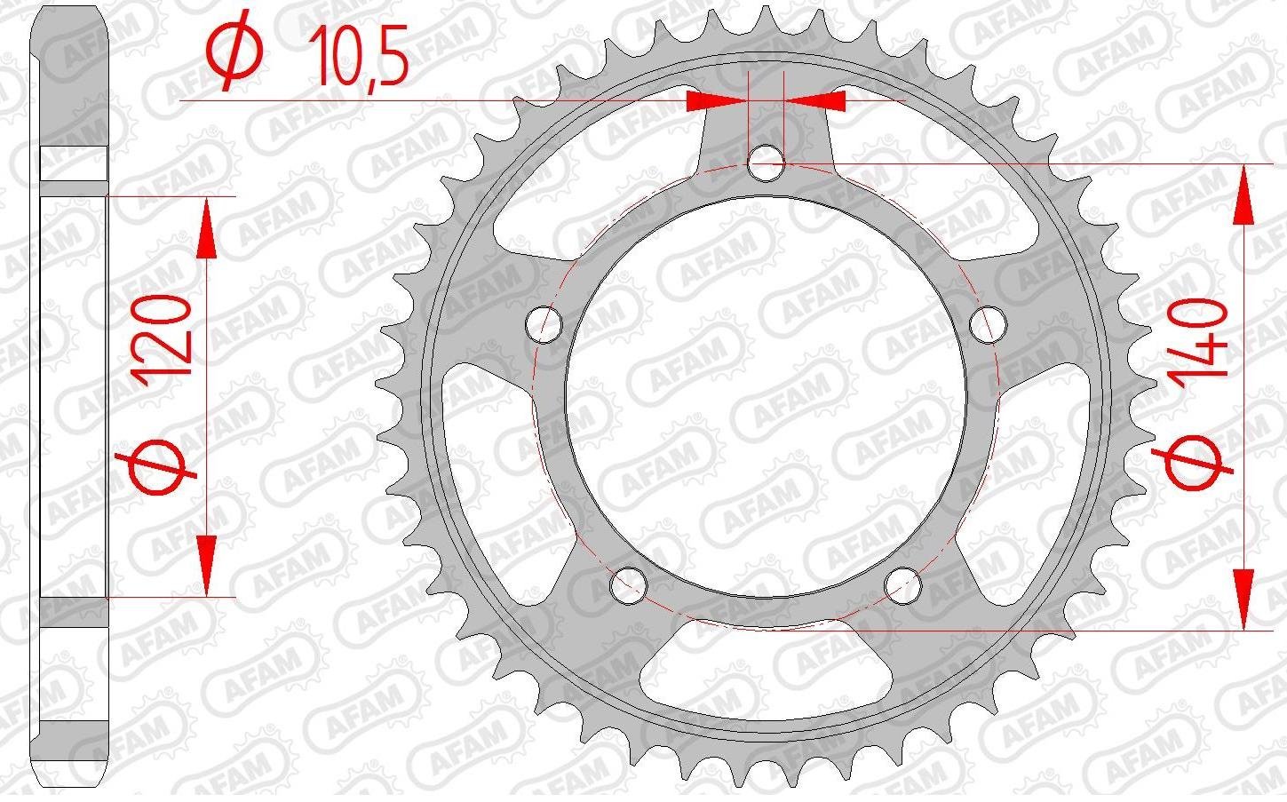Зірка AFAM 530 Steel Chainwheel - Suzuki [Silver], 40z