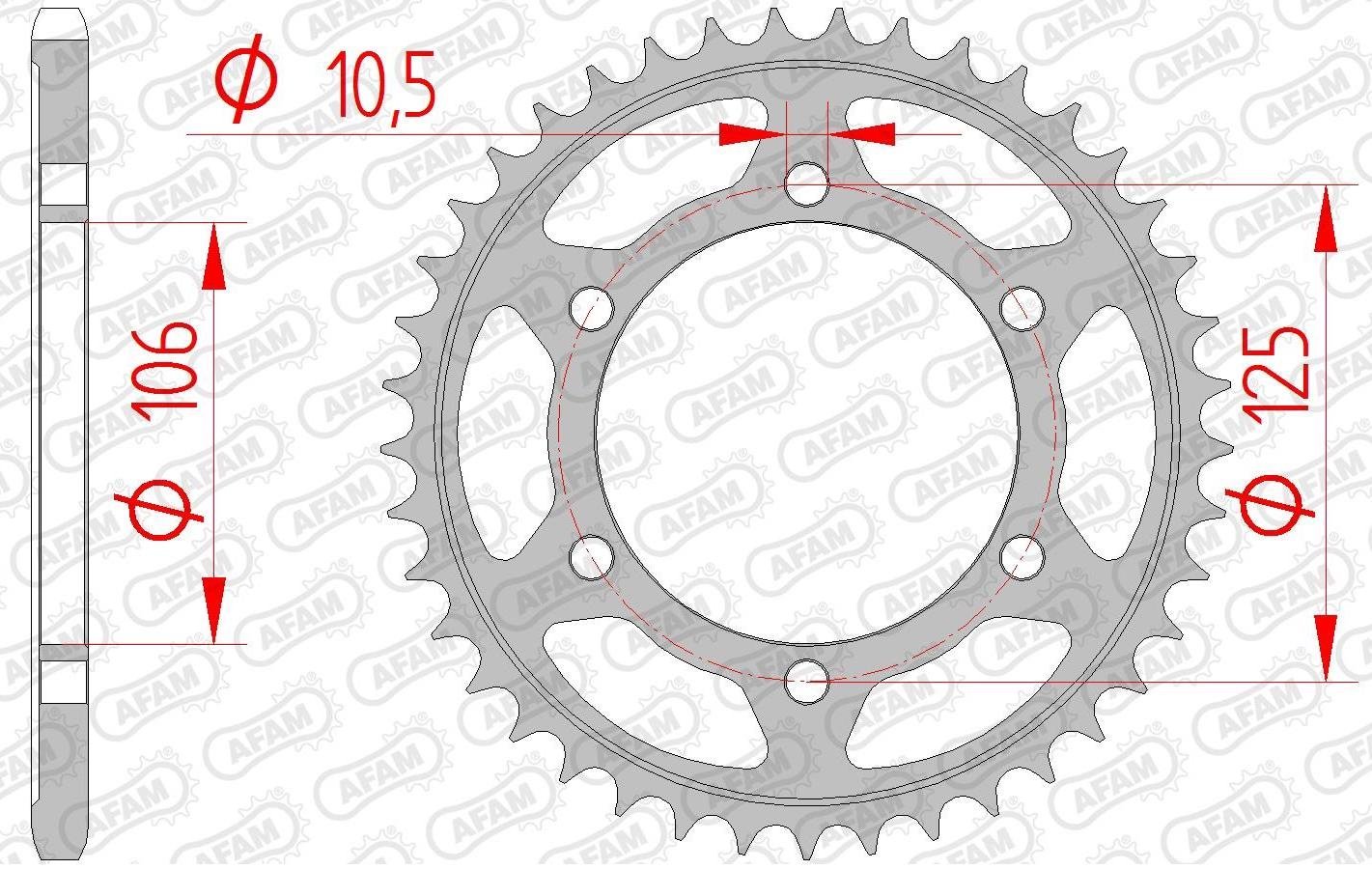 Зірка AFAM 520 Steel Chainwheel - Triumph [Silver], 41z