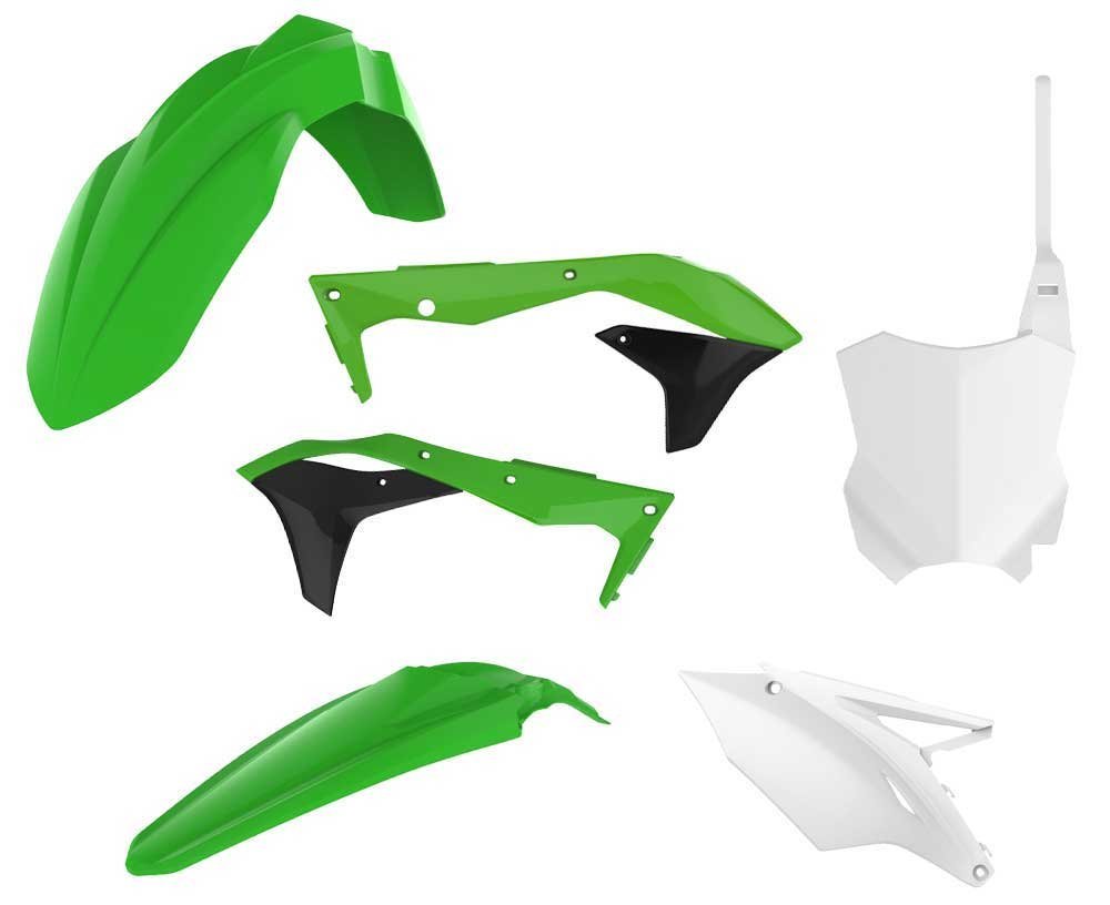 Пластик Polisport MX kit - Kawasaki (16-) [Green/White], Kawasaki