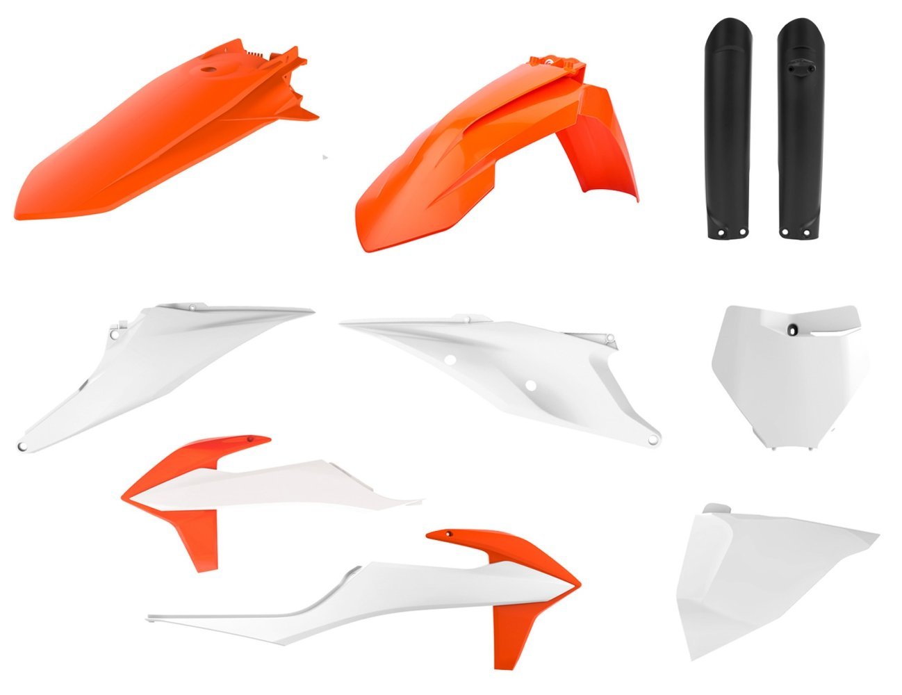 Пластик Polisport MX kit - KTM (19-) [Orange/White], KTM