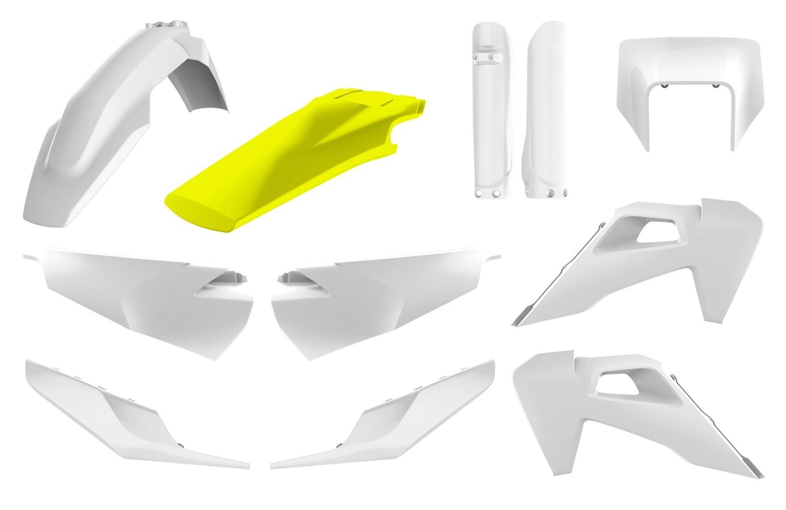 Пластик Polisport ENDURO kit - Husqvarna (20-) [White/Yellow], Husqvarna