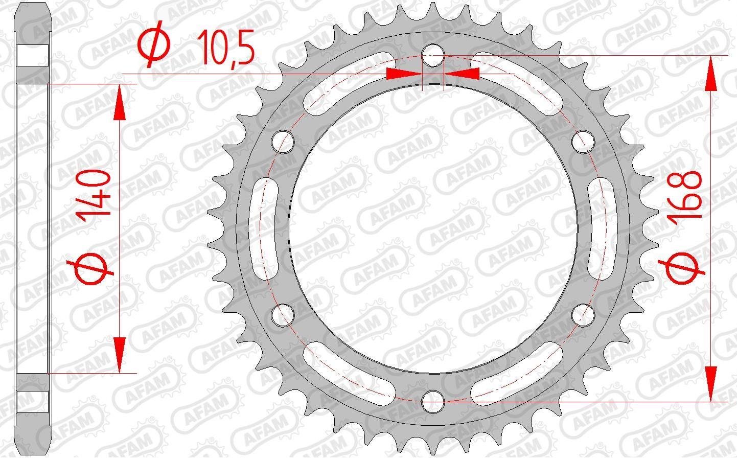 Зірка AFAM 525 Steel Chainwheel - BMW [Silver], 41z