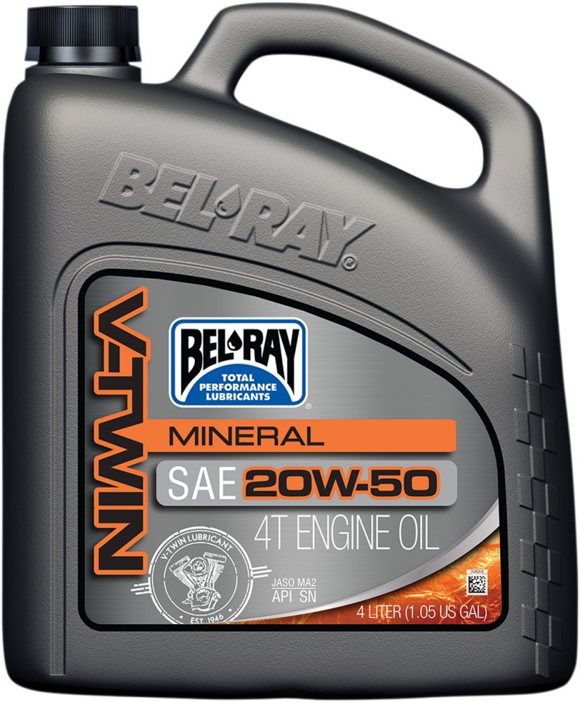 Масло моторне Bel-Ray V-Twin Mineral Engine Oil [4л], 20w-50