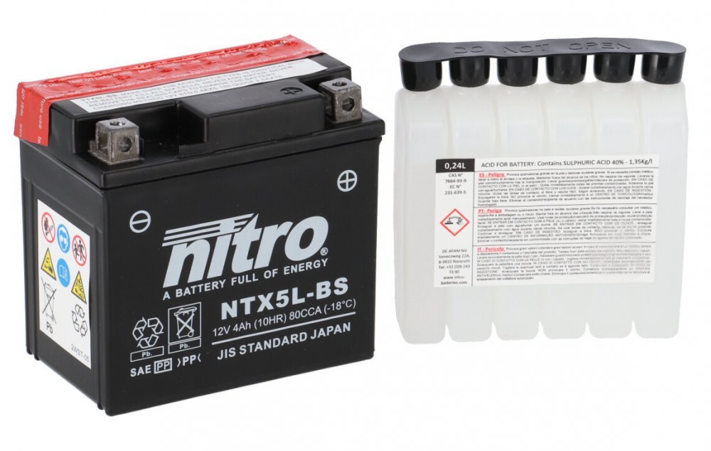 Акумулятор NITRO AGM Open Battery [4 Ah], CCA 80 (A)